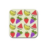 Fruits Pattern Background Food Rubber Coaster (Square)