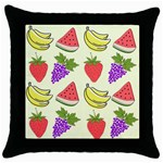 Fruits Pattern Background Food Throw Pillow Case (Black)
