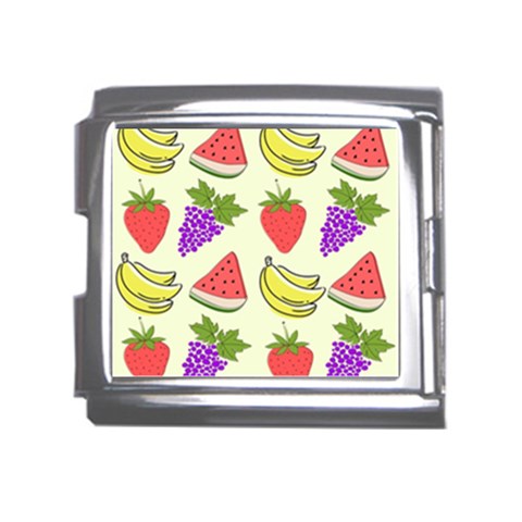 Fruits Pattern Background Food Mega Link Italian Charm (18mm) from ArtsNow.com Front