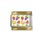 Fruits Pattern Background Food Gold Trim Italian Charm (9mm)