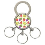 Fruits Pattern Background Food 3-Ring Key Chain