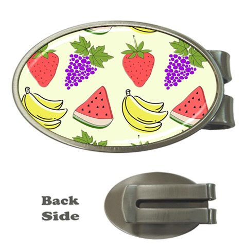 Fruits Pattern Background Food Money Clips (Oval)  from ArtsNow.com Front