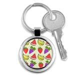 Fruits Pattern Background Food Key Chain (Round)