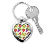 Fruits Pattern Background Food Key Chain (Heart)