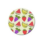 Fruits Pattern Background Food Rubber Coaster (Round)