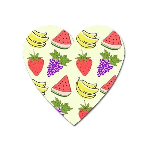 Fruits Pattern Background Food Heart Magnet from ArtsNow.com Front