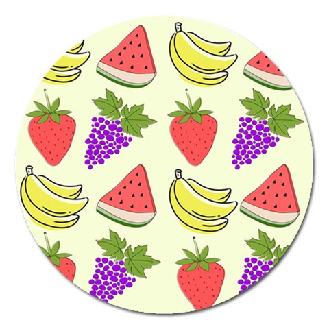 Fruits Pattern Background Food Magnet 5  (Round) from ArtsNow.com Front