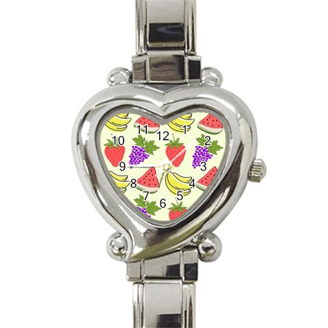 Fruits Pattern Background Food Heart Italian Charm Watch from ArtsNow.com Front