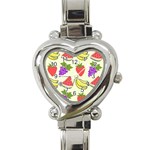 Fruits Pattern Background Food Heart Italian Charm Watch