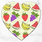 Fruits Pattern Background Food Jigsaw Puzzle (Heart)
