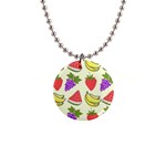 Fruits Pattern Background Food 1  Button Necklace