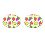 Fruits Pattern Background Food Cufflinks (Oval)