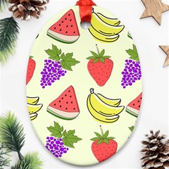 Fruits Pattern Background Food Oval Ornament (Two Sides) from ArtsNow.com Front