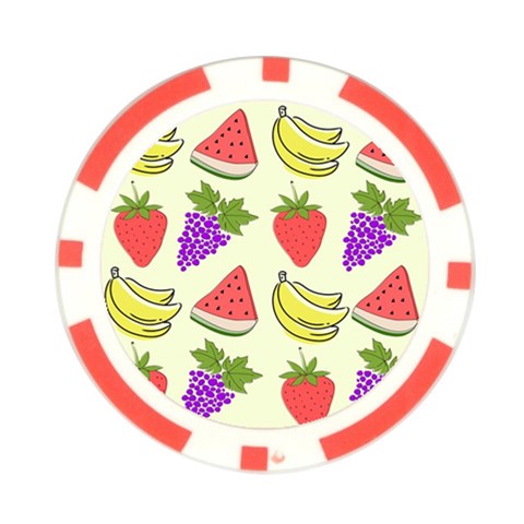 Fruits Pattern Background Food Poker Chip Card Guard from ArtsNow.com Front