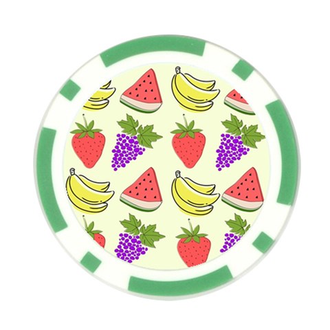 Fruits Pattern Background Food Poker Chip Card Guard from ArtsNow.com Front