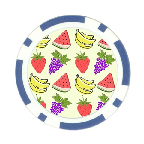 Fruits Pattern Background Food Poker Chip Card Guard from ArtsNow.com Front