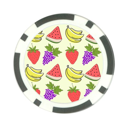Fruits Pattern Background Food Poker Chip Card Guard (10 pack) from ArtsNow.com Front