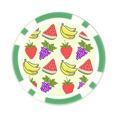 Fruits Pattern Background Food Poker Chip Card Guard (10 pack) from ArtsNow.com Front