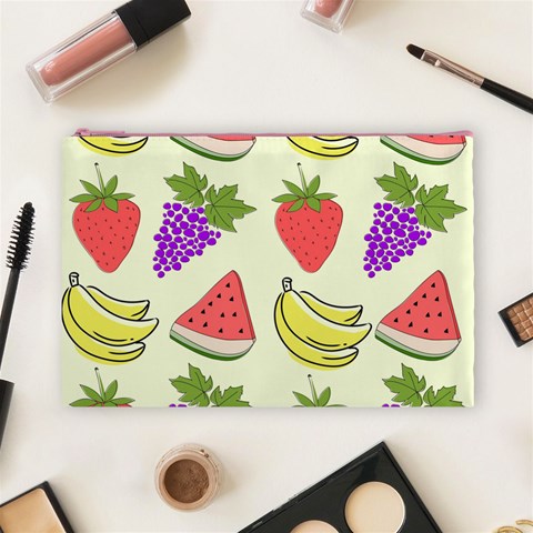 Fruits Pattern Background Food Cosmetic Bag (Large) from ArtsNow.com Front