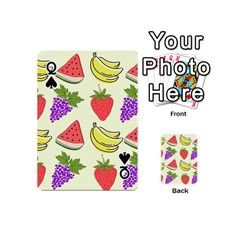 Queen Fruits Pattern Background Food Playing Cards 54 Designs (Mini) from ArtsNow.com Front - SpadeQ