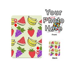 Queen Fruits Pattern Background Food Playing Cards 54 Designs (Mini) from ArtsNow.com Front - DiamondQ