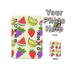 Fruits Pattern Background Food Playing Cards 54 Designs (Mini) from ArtsNow.com Front - Joker1