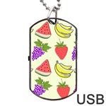 Fruits Pattern Background Food Dog Tag USB Flash (Two Sides)