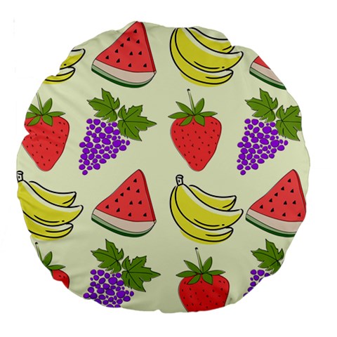 Fruits Pattern Background Food Large 18  Premium Round Cushions from ArtsNow.com Front