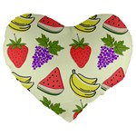 Fruits Pattern Background Food Large 19  Premium Heart Shape Cushions