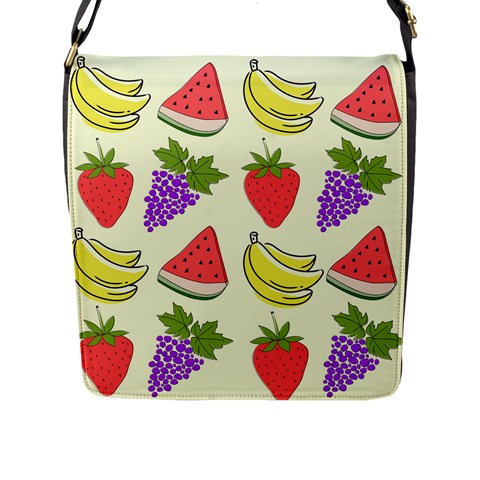 Fruits Pattern Background Food Flap Closure Messenger Bag (L) from ArtsNow.com Front
