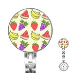 Fruits Pattern Background Food Stainless Steel Nurses Watch
