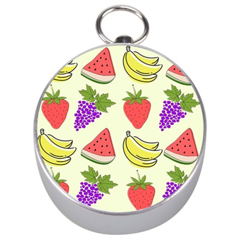 Fruits Pattern Background Food Silver Compasses from ArtsNow.com Front