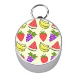 Fruits Pattern Background Food Mini Silver Compasses