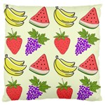 Fruits Pattern Background Food Large Premium Plush Fleece Cushion Case (Two Sides)