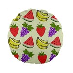 Fruits Pattern Background Food Standard 15  Premium Flano Round Cushions