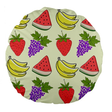 Fruits Pattern Background Food Large 18  Premium Flano Round Cushions from ArtsNow.com Front