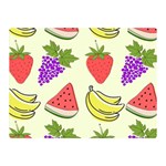 Fruits Pattern Background Food Two Sides Premium Plush Fleece Blanket (Mini)