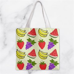 Fruits Pattern Background Food Zipper Grocery Tote Bag from ArtsNow.com Back