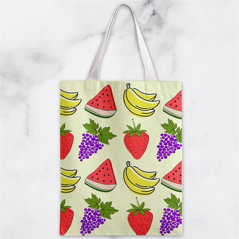 Fruits Pattern Background Food Zipper Classic Tote Bag from ArtsNow.com Back