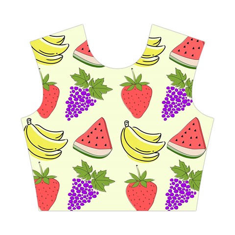 Fruits Pattern Background Food Cotton Crop Top from ArtsNow.com Front