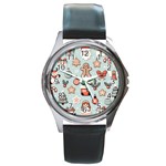 Christmas Cartoon Pattern Round Metal Watch
