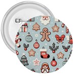 Christmas Cartoon Pattern 3  Buttons