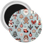Christmas Cartoon Pattern 3  Magnets