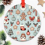 Christmas Cartoon Pattern Ornament (Round)