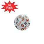 Christmas Cartoon Pattern 1  Mini Magnet (10 pack) 