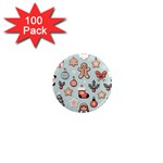 Christmas Cartoon Pattern 1  Mini Magnets (100 pack) 