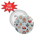 Christmas Cartoon Pattern 1.75  Buttons (100 pack) 