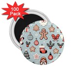 Christmas Cartoon Pattern 2.25  Magnets (100 pack) 