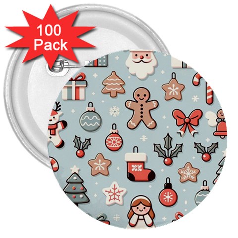 Christmas Cartoon Pattern 3  Buttons (100 pack)  from ArtsNow.com Front