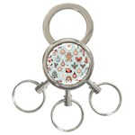 Christmas Cartoon Pattern 3-Ring Key Chain